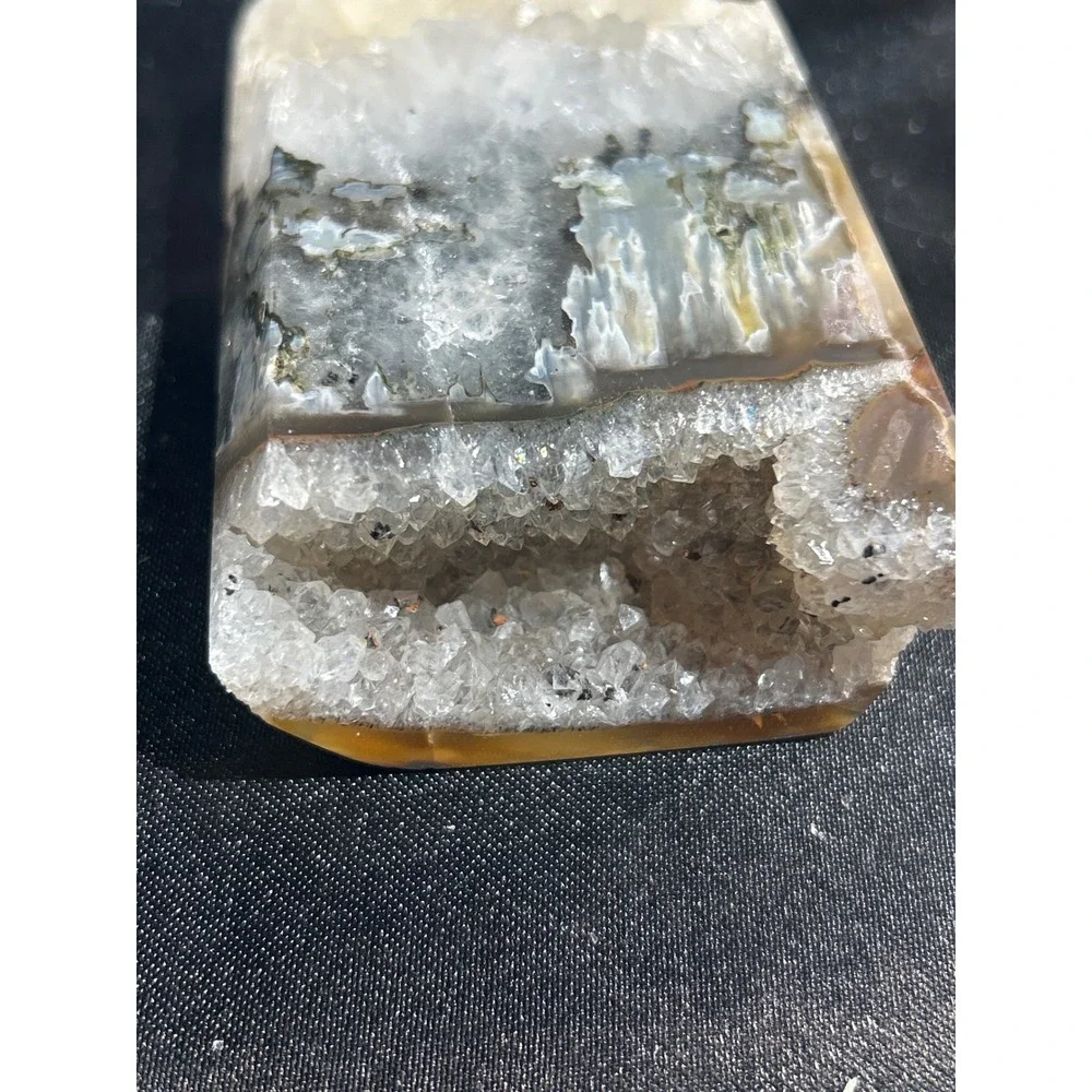 Natural Moss Agate Druzy Quartz Tower Polished Crystal Point #43